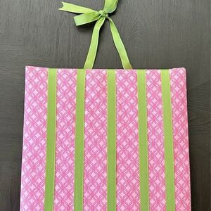 Handmade Pink & Green Bow Holder Organizer – Wall Hanging Ribbon Display